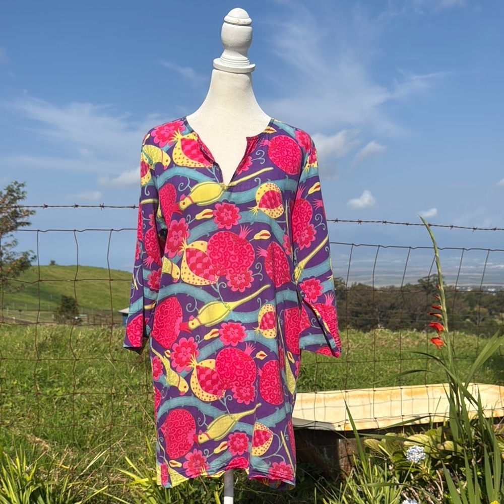 Gretchen Scott Designs Tropical Bird Tunic Top Small